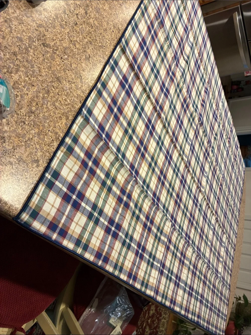 Longaberger Woven Traditions Plaid Fabric Square SMELLS MUSTY